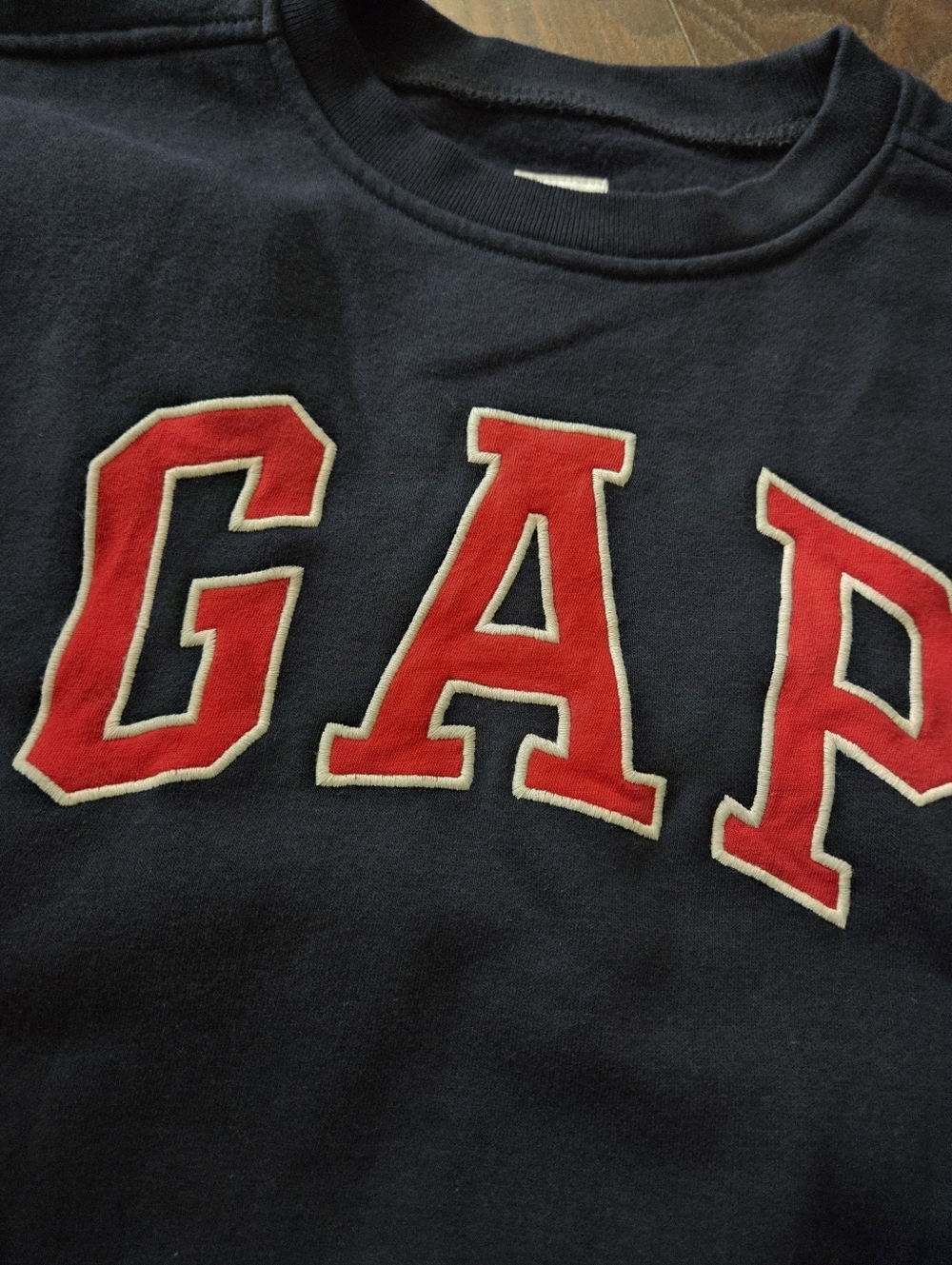 GAP Navy Sweatshirt with Red Lettering, Varsity, Youth Size Large - Picture 2 of 4